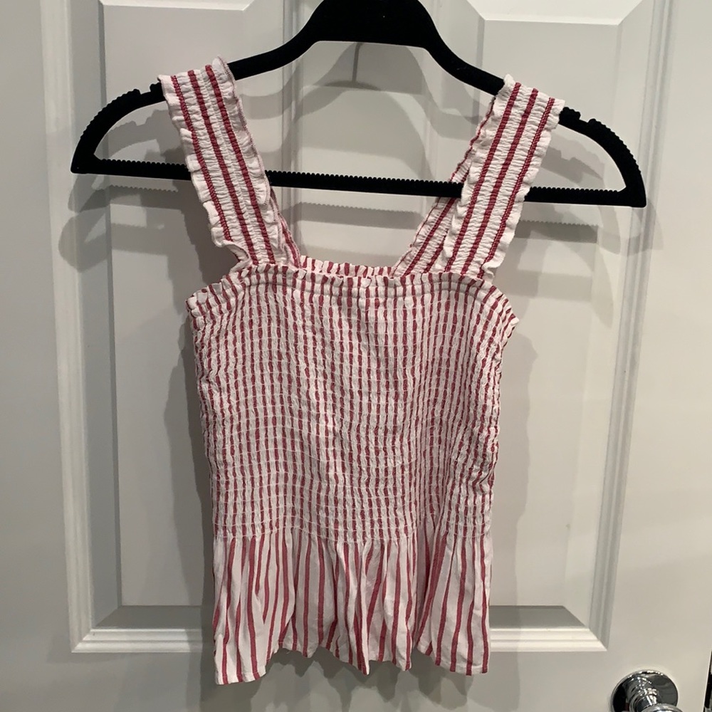 Hollister red and white tank top